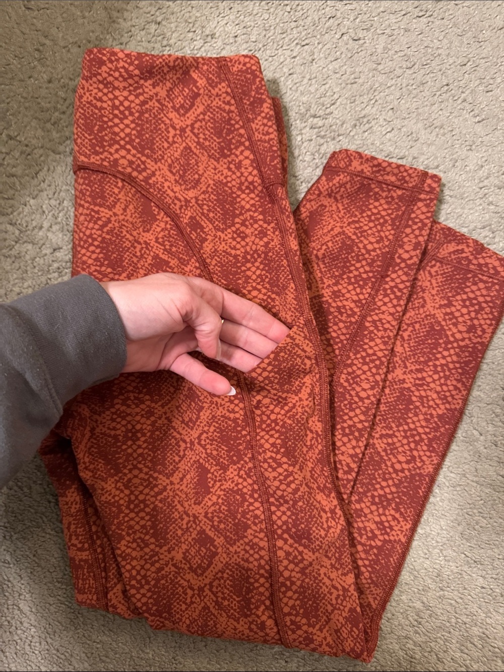 Athleta Rust Snake Print High-Waist Leggings - Picture 3 of 3